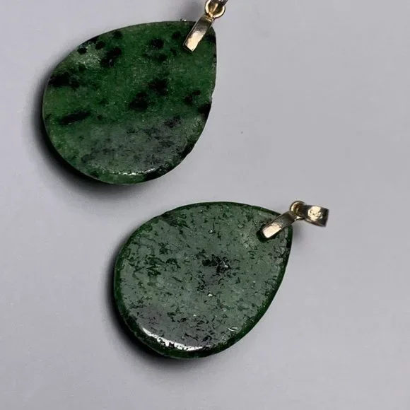 Ruby Zoisite Teardrop Pendant with Leaf Bail - Picture 2 of 14